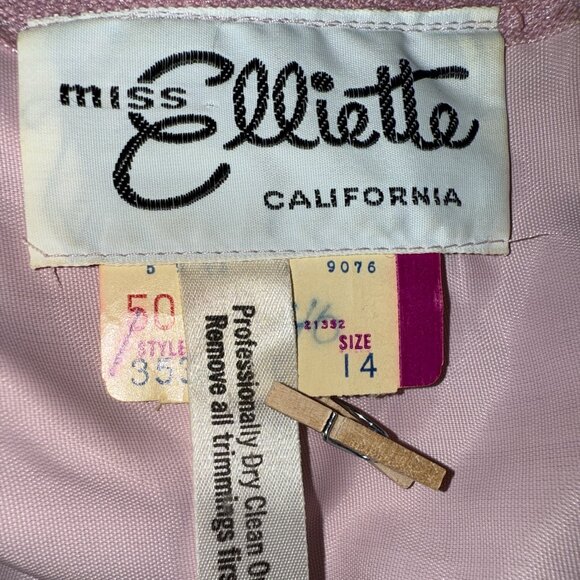 Miss Elliette Blush Pink Empire Waist Vintage Lace & Lined Pleated Dress Size 14 - Picture 11 of 12